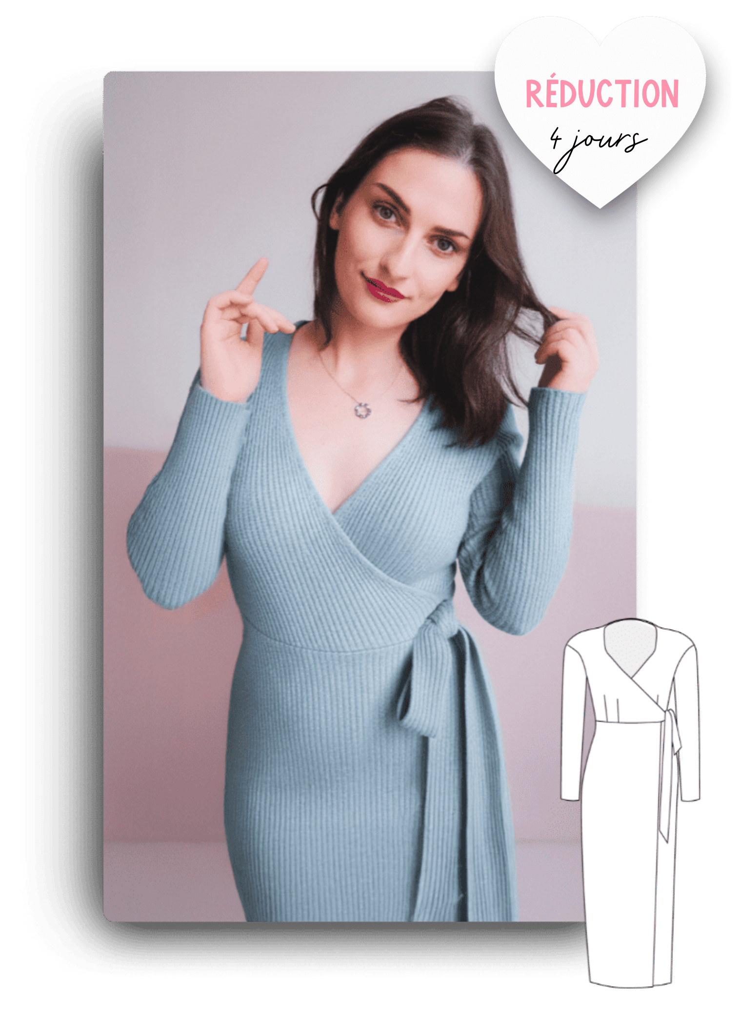 patron robe portefeuille maille