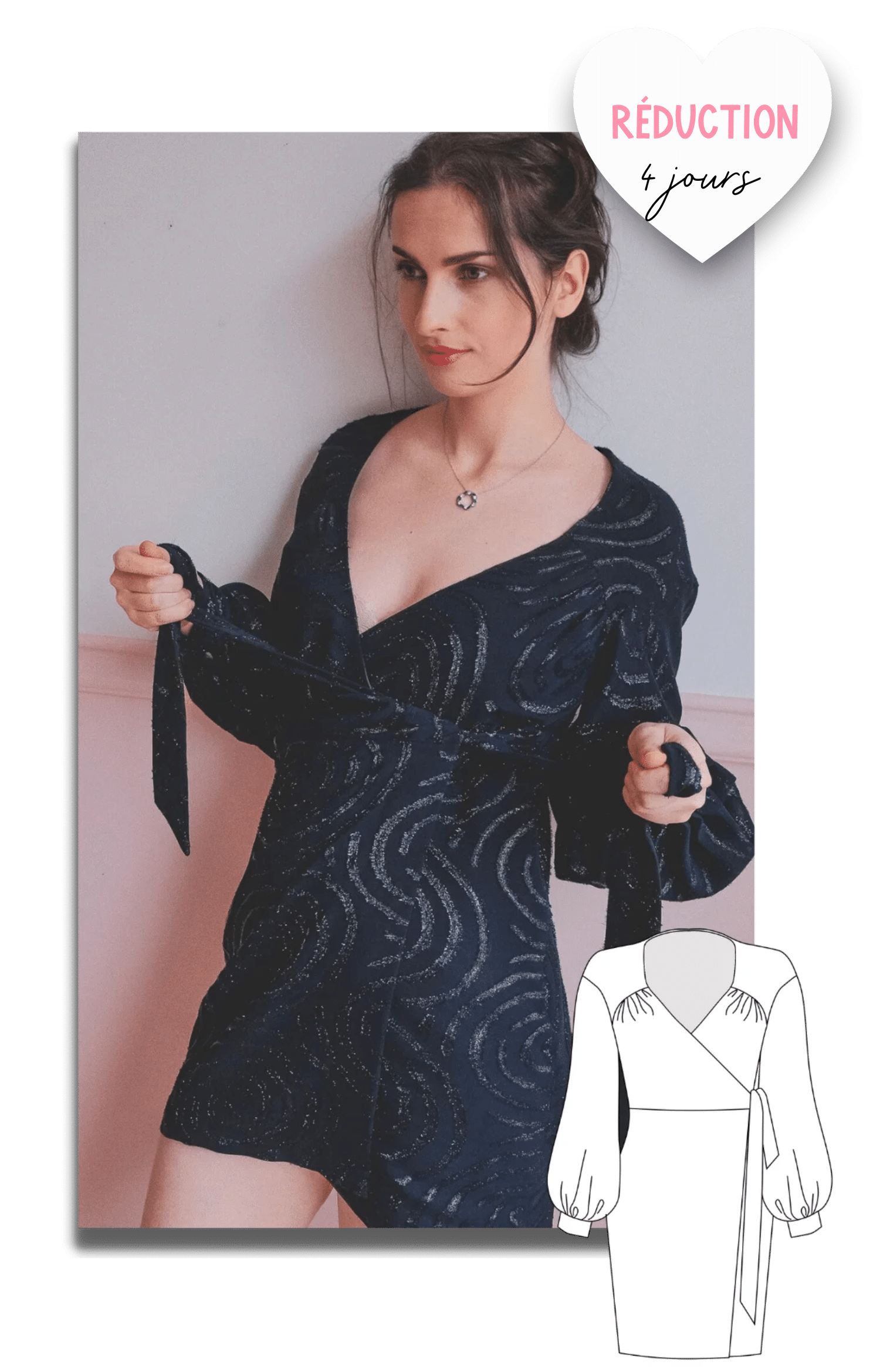 patron robe portefeuille longue